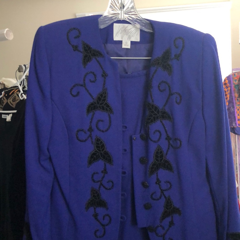 Colbalt blue two piece suit-shirt jacket